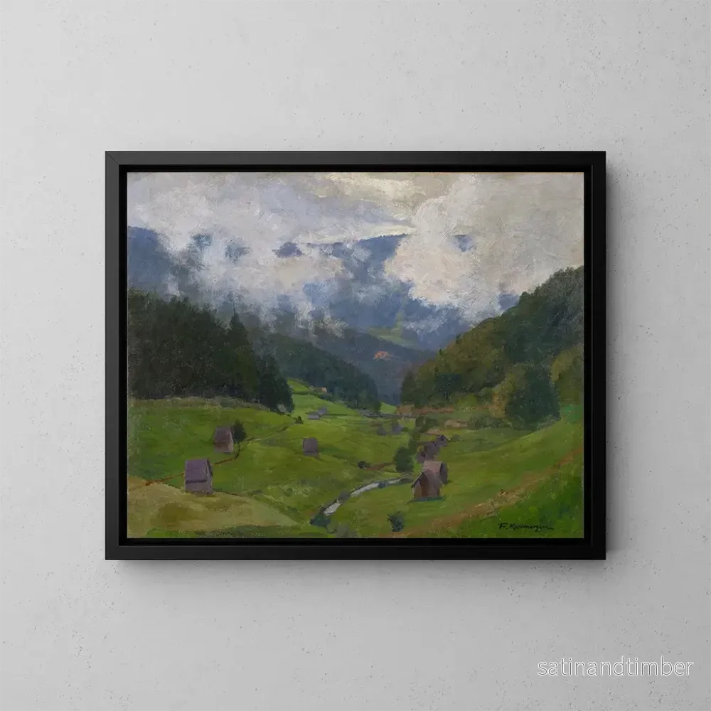 Reproduktion av målningen La vallée de Raumnzach - Friedrich Kallmorgen