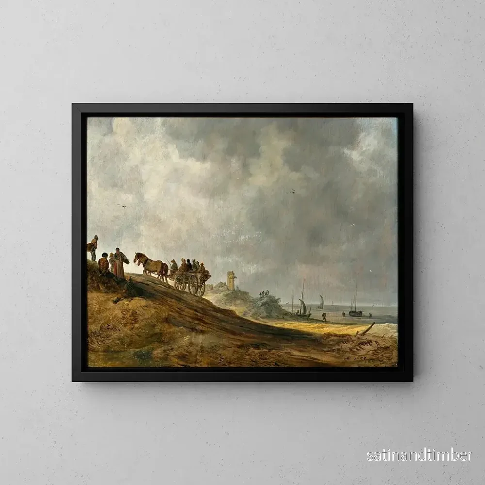 Reproduktion av målningen av strandbild - Jan van Goyen