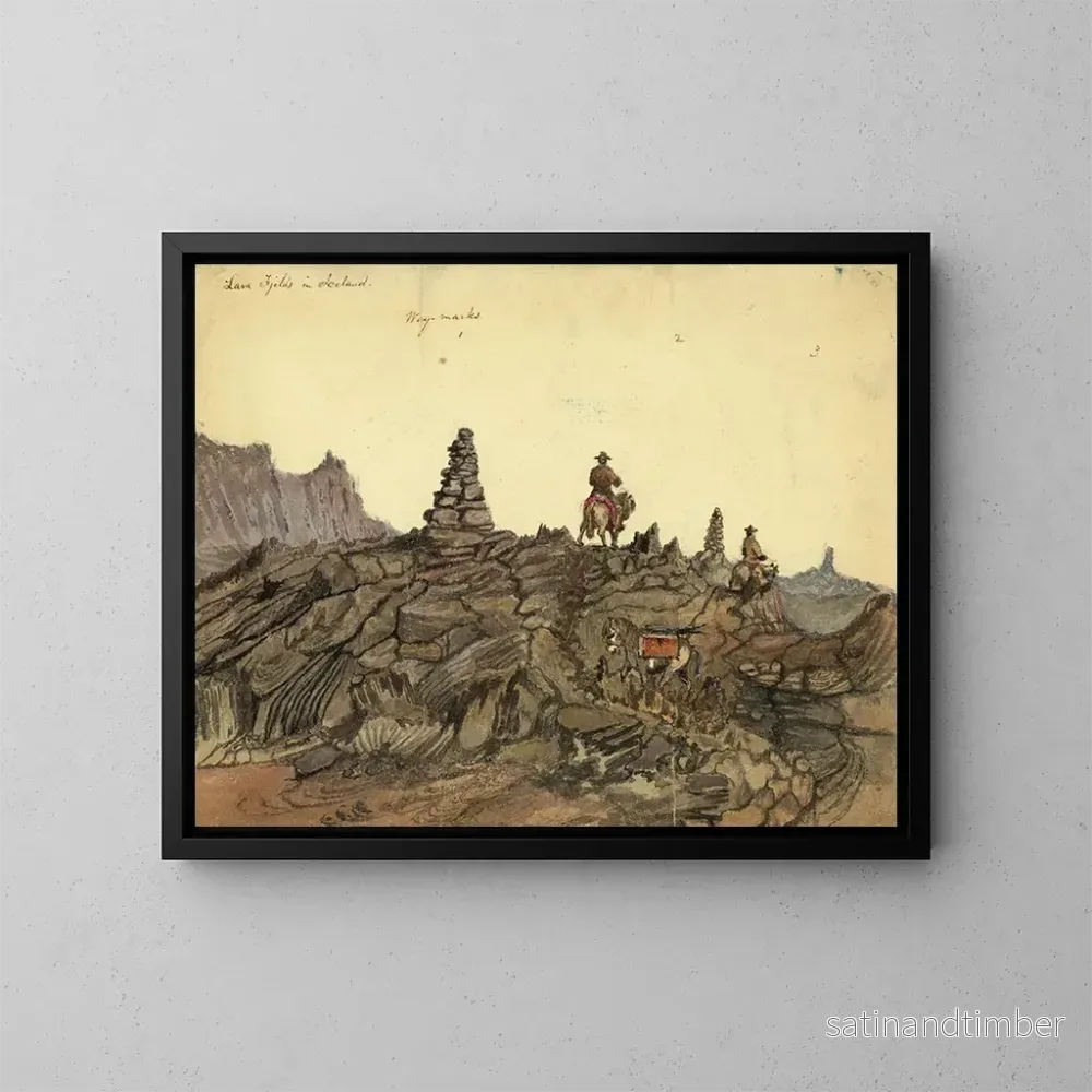 Reproduktion av målningen av lavafält i Islanden - Bayard Taylor