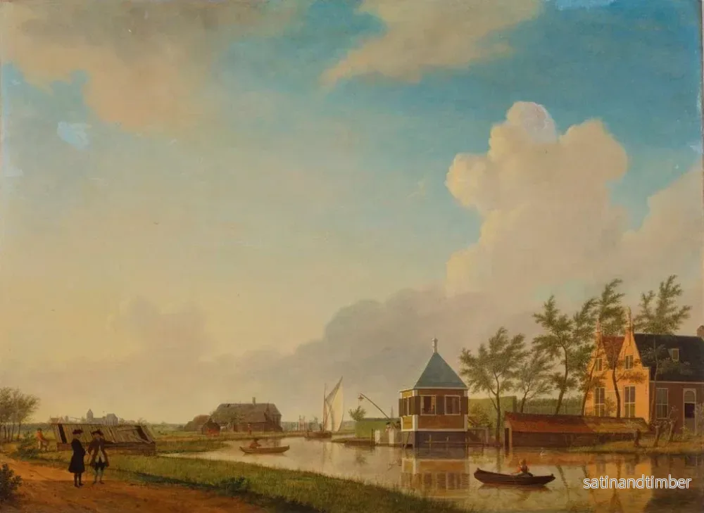 Reproduktion av målningen En vy av Buitenplaats Groeneveld vid floden Holendrecht mellan Ouderkerk aan de Amstel och Abcoude - Jan ten Compe - Bild 2