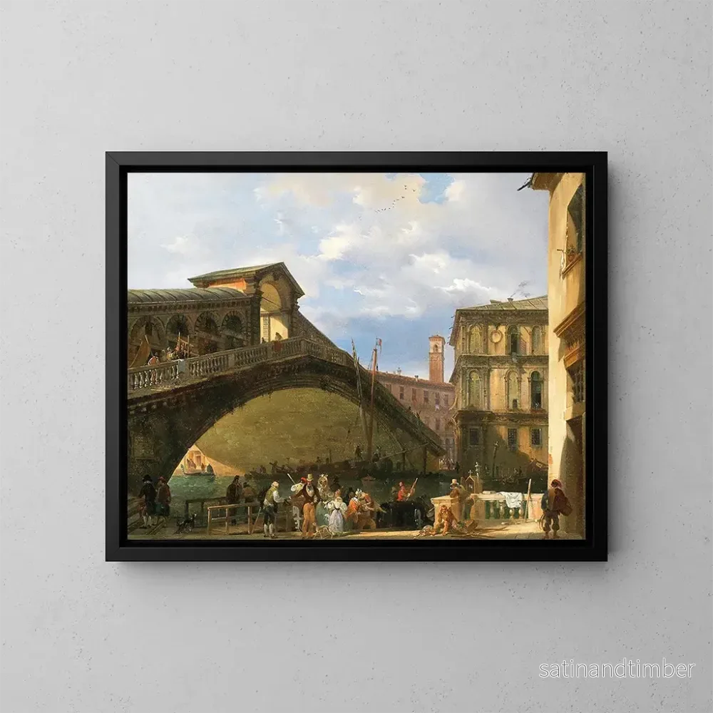 Reproduktion av målningen Venise, Rialto-bron - Giovanni Migliara