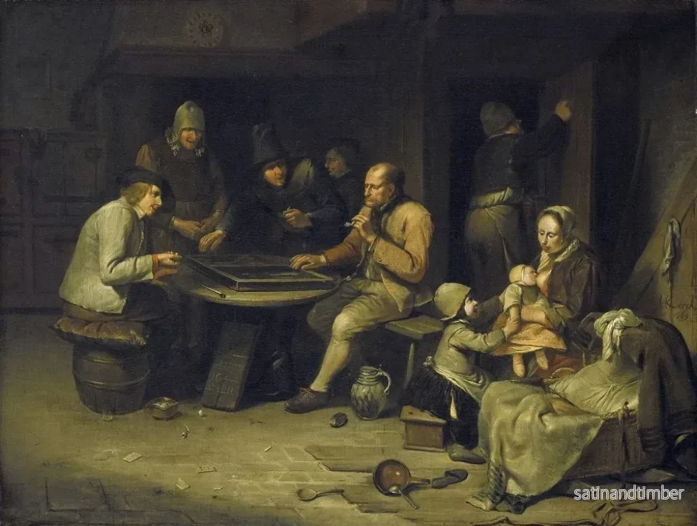 Reproduktion av målningen En värdshus med backgammonspelare - Egbert van Heemskerck - Bild 2