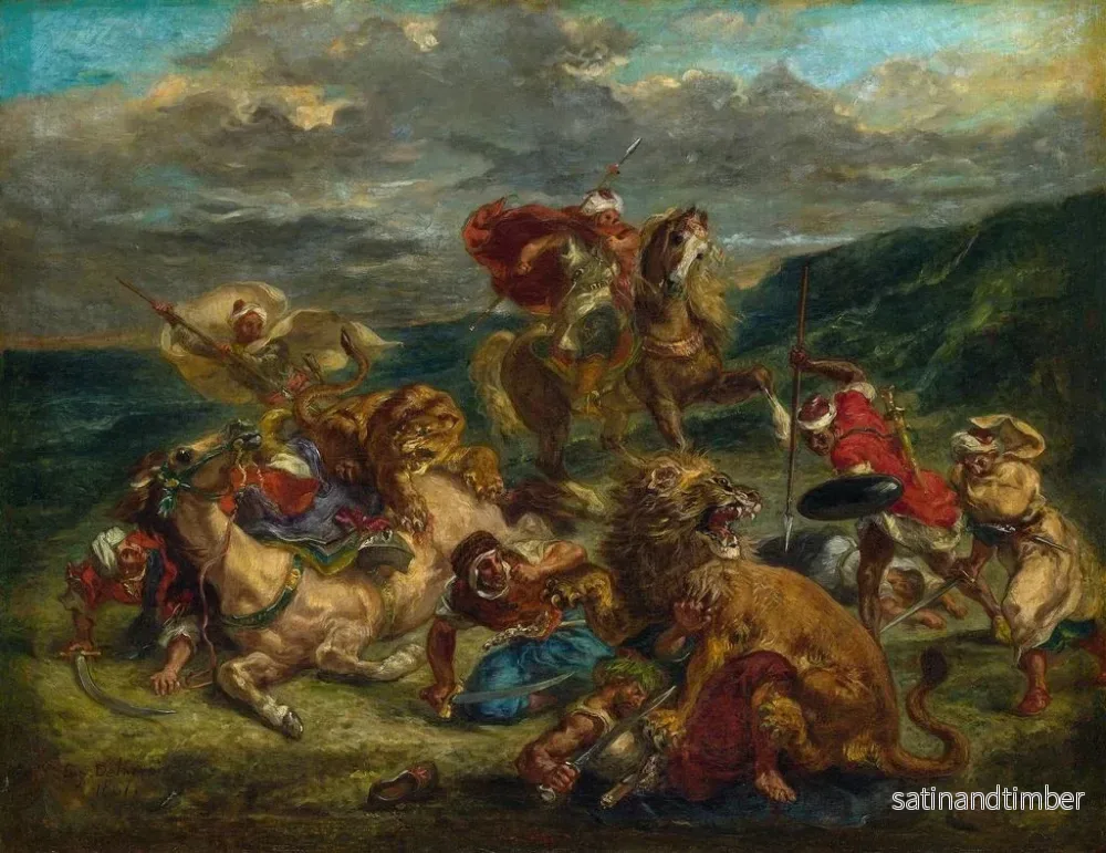 Reproduktion av målningen Jakt på lejon - Eugène Delacroix - Bild 2