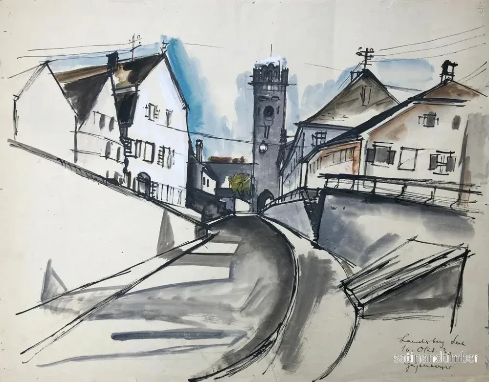 Reproduktion av målningen Landsberg-sur-le-Lech - Otto Geigenberger - Bild 2