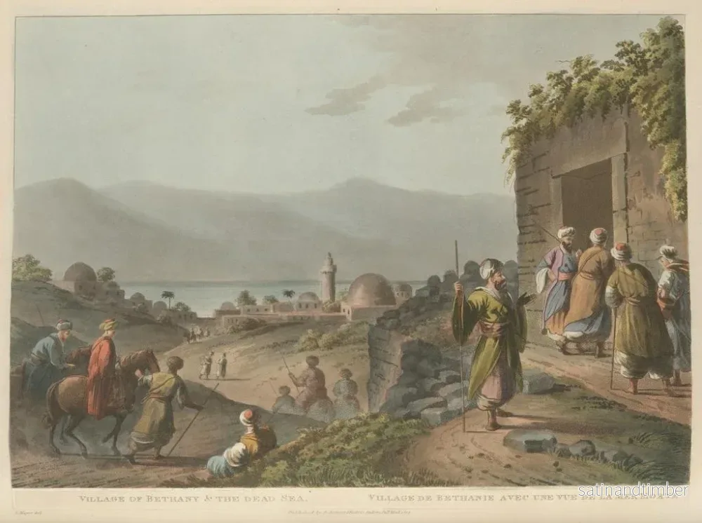 Reproduktion av målningen av byn Béthanie och Döda havet - Luigi Mayer - Bild 2