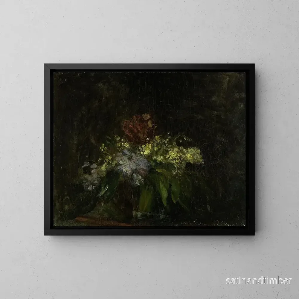 Reproduktion av målningen av blomsterbukett med liljekonvalj - Jean-Baptiste Carpeaux