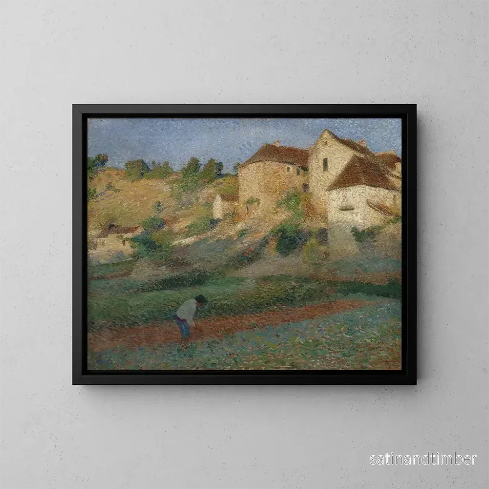 Reproduktion av målningen Binage i en trädgård i Labastide-du-Vert - Henri Martin