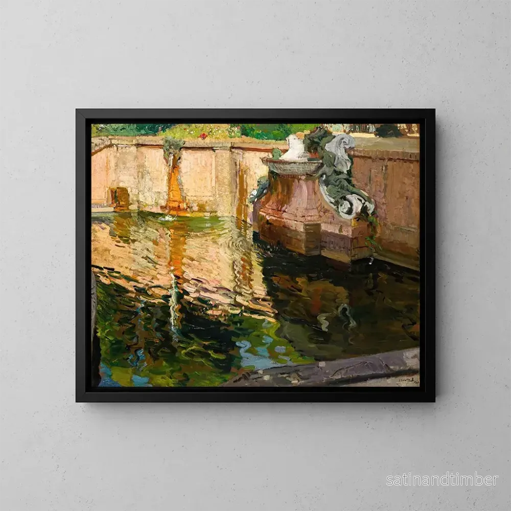 Reproduktion av målningen La Fontaine des Chevaux, La Granja - Joaquín Sorolla