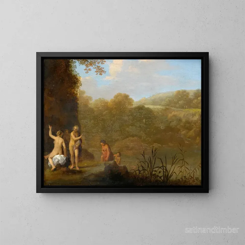 Reproduktion av målningen Filles au bain - Cornelis van Poelenburch