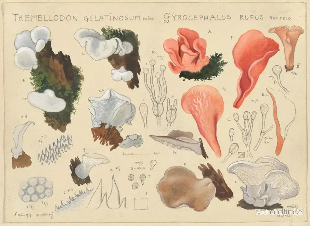 Reproduktion av målningen Tremellodon gélatinosum och Gyrocephalus rufus - Hans Baldung - Bild 2