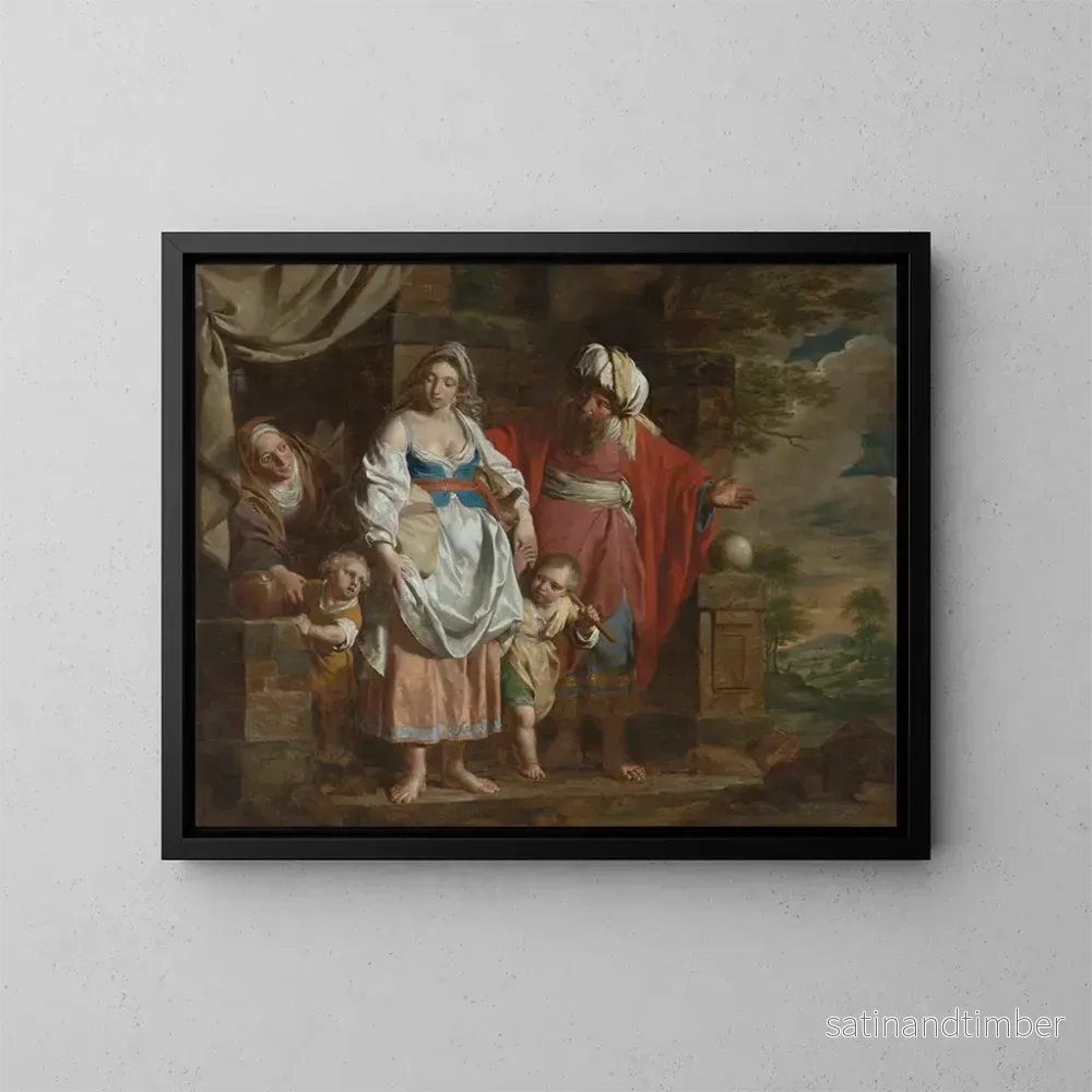 Reproduktion av målningen Abraham jagar Agar och Ismael – Pieter Jozef Verhaghen Reproduktion av målningen Abraham jagar Agar och Ismael – Pieter Jozef Verhaghen