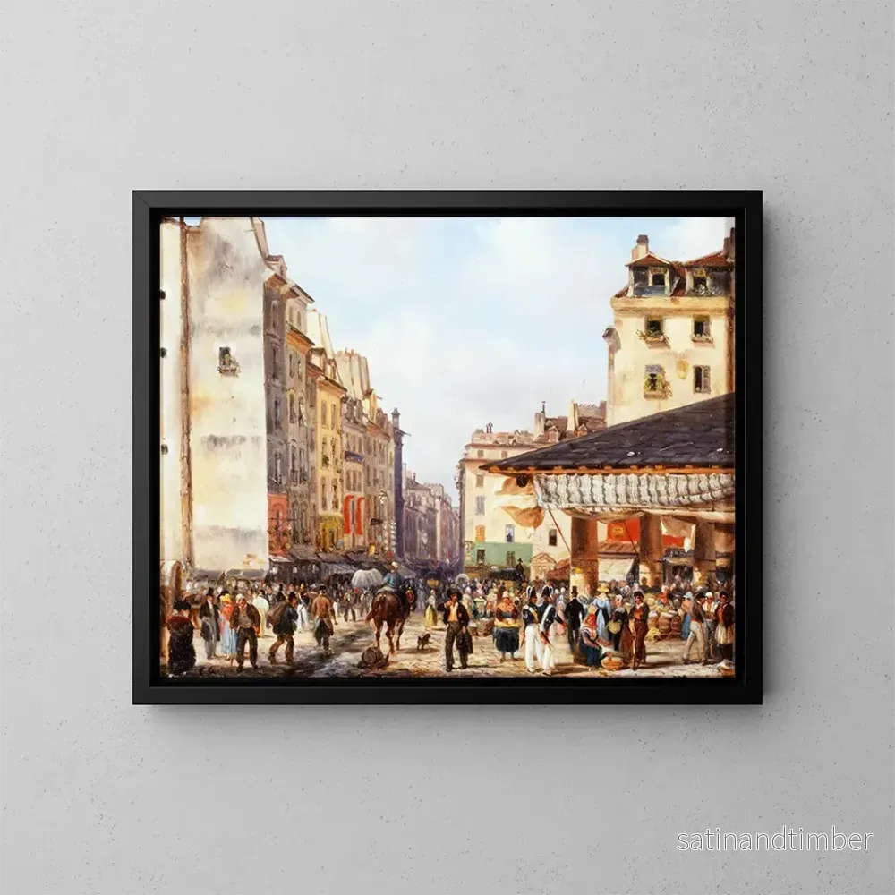 Reproduktion av målningen Les Halles - Giuseppe Canella