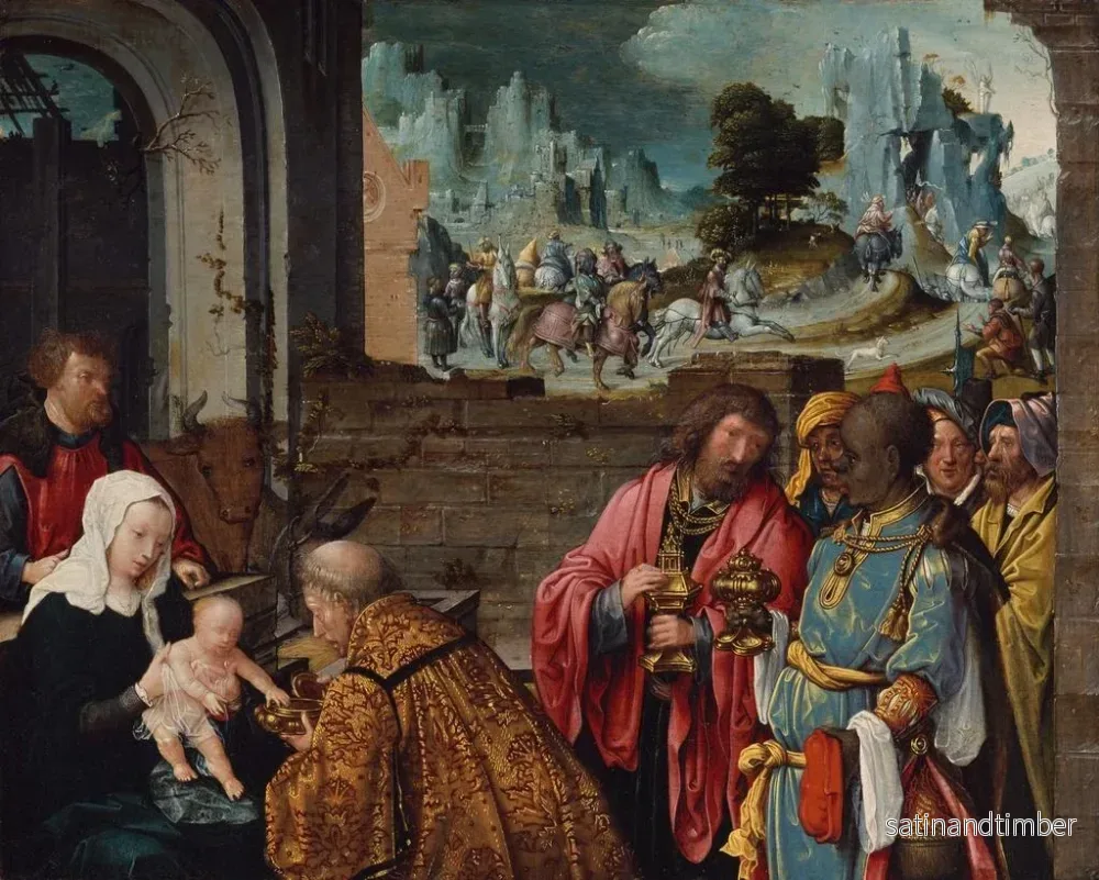 Reproduktion av målningen L'Adoration des Mages - Atelier de Cornelis Engebrechtsz - Bild 2