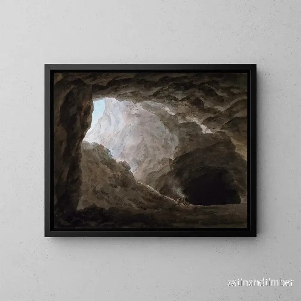 Reproduktion av målningen En grotta på landsbygden - John Robert Cozens