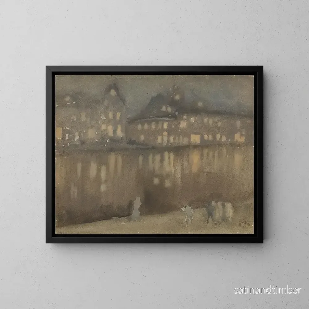 Reproduktion av målningen av Grand Canal, Amsterdam, Nocturne – James Abbott McNeill Whistler Reproduktion av målningen av Grand Canal, Amsterdam, Nocturne – James Abbott McNeill Whistler
