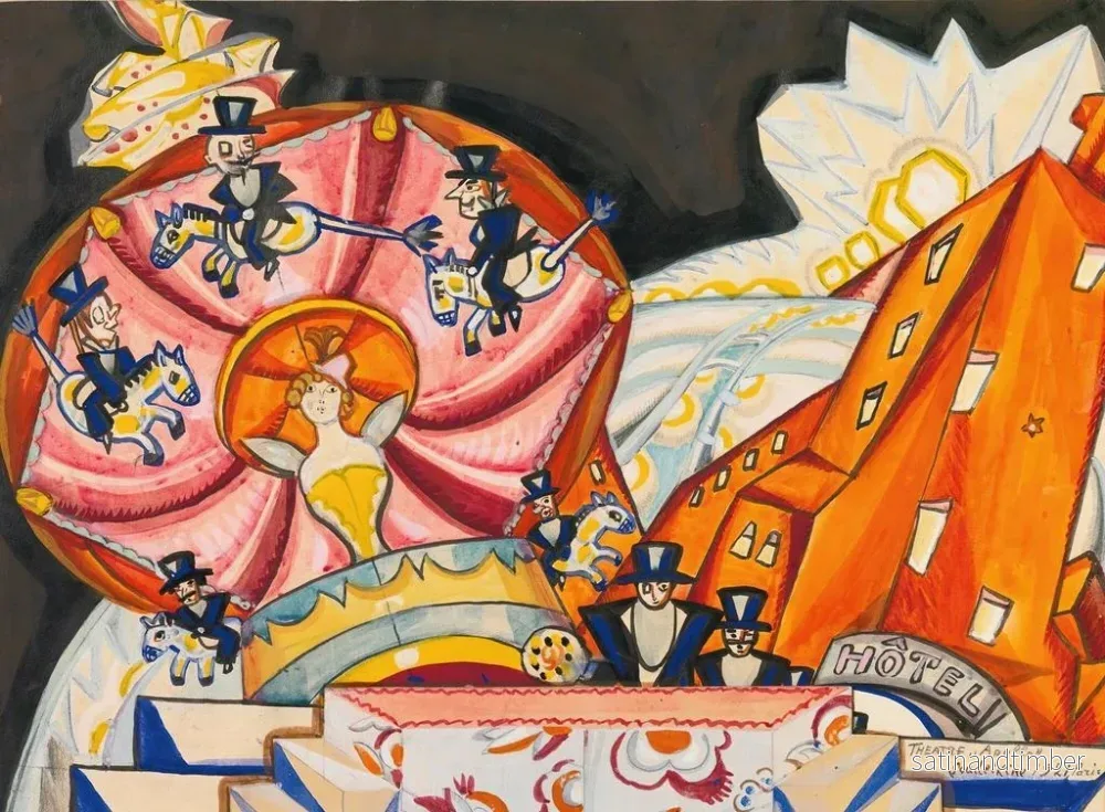Reproduktion av målningen Teater av Apollon i Paris - Sergey Yurievich Sudeikin - Bild 2
