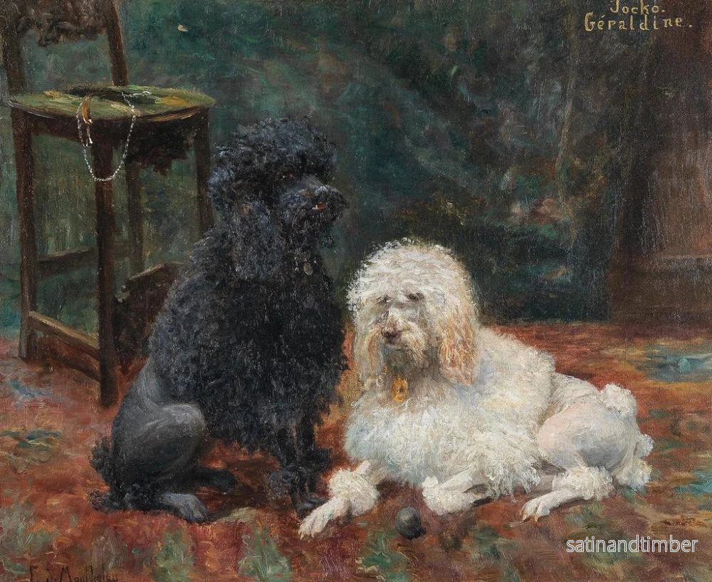 Reproduktion av målningen Les caniches royaux Jocko et Geraldine - François Richard de Montholon - Bild 2