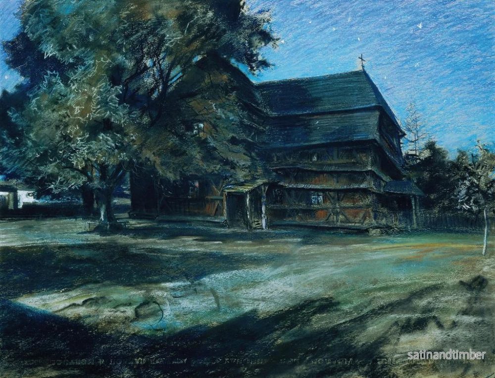 Reproduktion av målningen av träkyrka - Ludwig Michalek - Bild 2