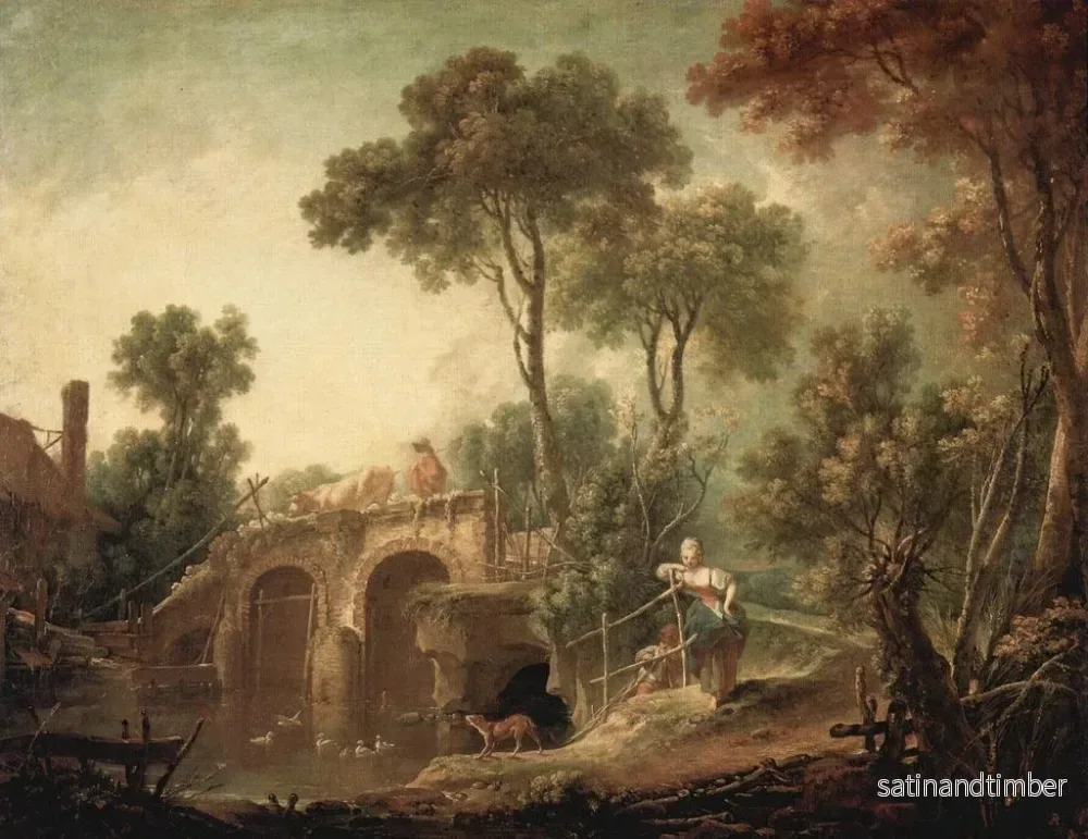 Reproduktion av målningen Le Pont - François Boucher - Bild 2