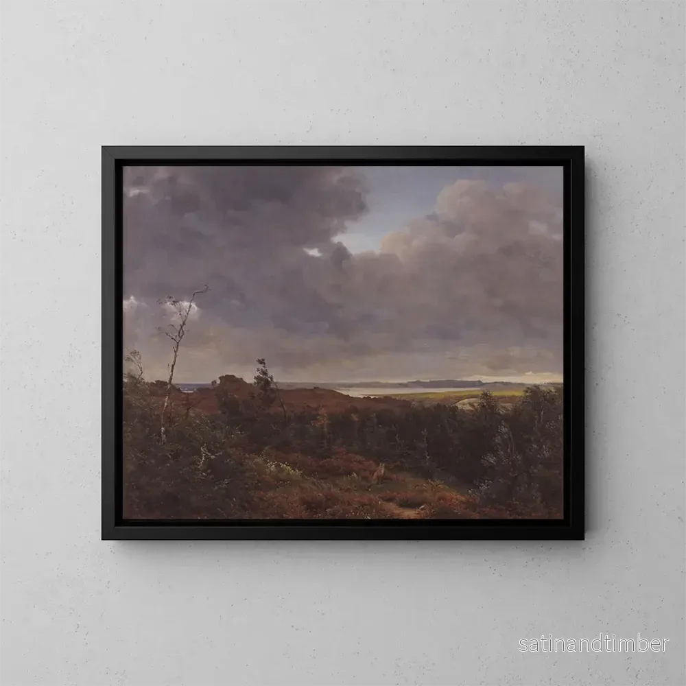 Reproduktion av målningen av Vue de Frederiksværk från Tisvilde skog, Nordzealand – P. C. Skovgaard Reproduktion av målningen av Vue de Frederiksværk från Tisvilde skog, Nordzealand – P. C. Skovgaard