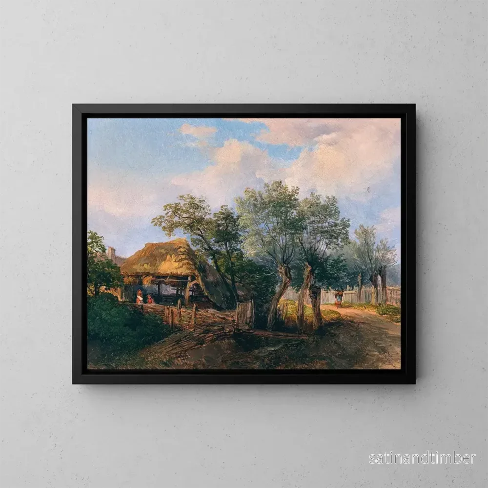 Reproduktion av målningen En idyll av en by - Josef Höger