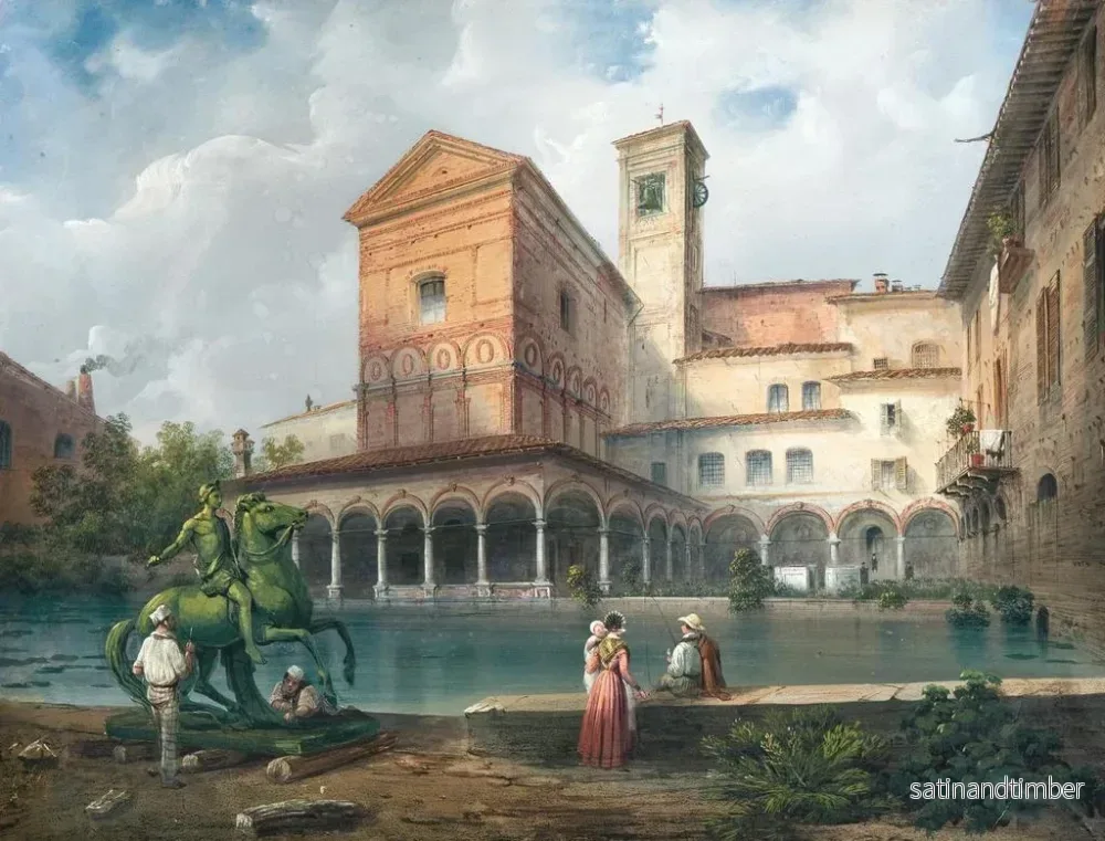 Reproduktion av målningen av Santa Maria alla Fontana-kyrkan i Milano - Carlo Bossoli - Bild 2