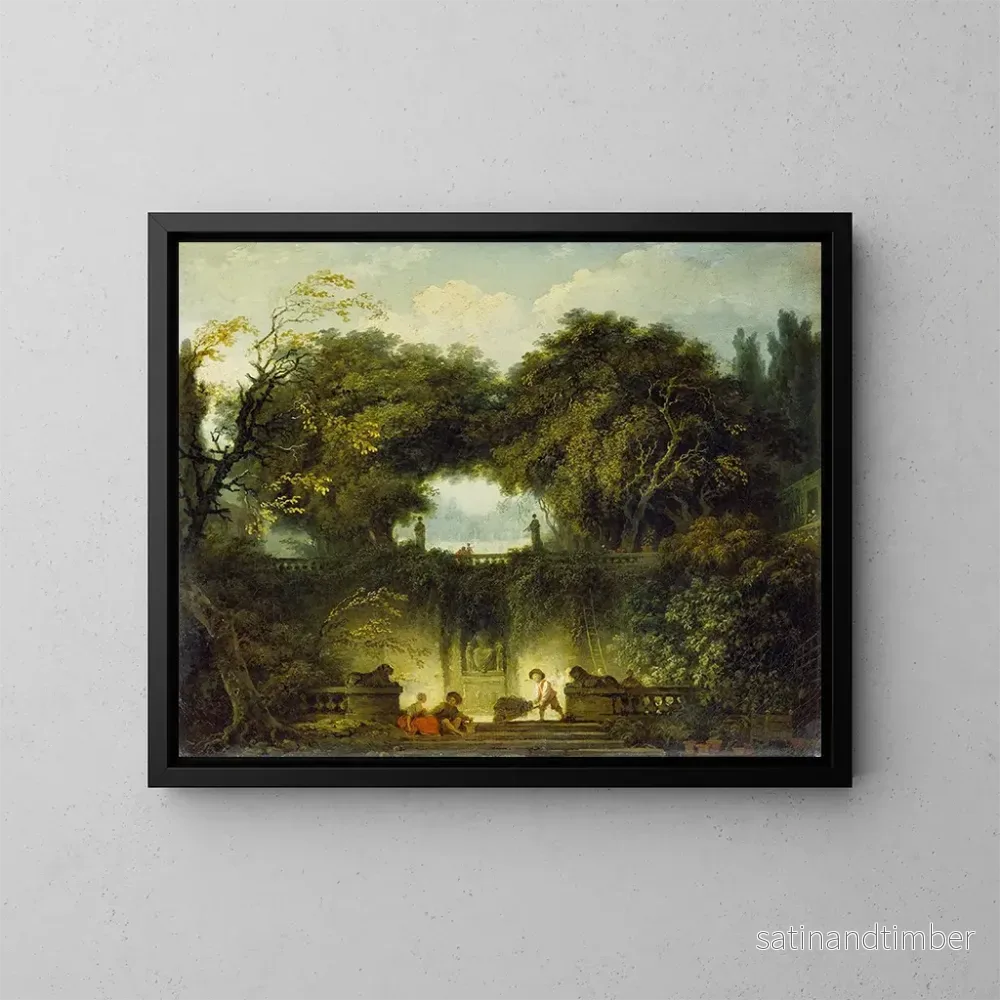 Reproduktion av målningen Le petit parc - Jean-Honoré Fragonard