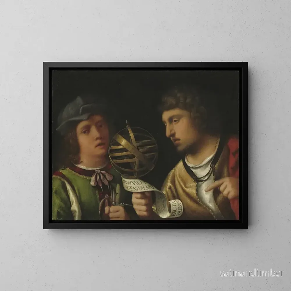 Reproduktion av målningen av Giovanni Borgherini och hans lärare – Giorgione Reproduktion av målningen av Giovanni Borgherini och hans lärare – Giorgione