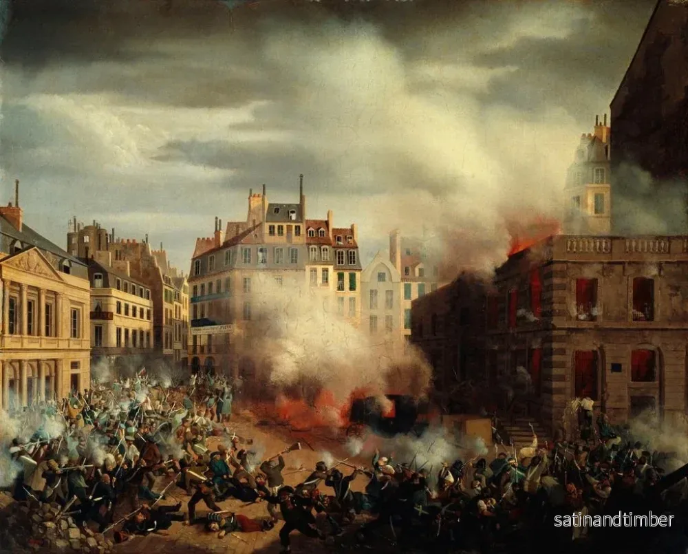 Reproduktion av målningen av branden i vattentornet på Place du Palais-Royal den 24 februari 1848 - Eugène Henri Adolphe Hagnauer - Bild 2