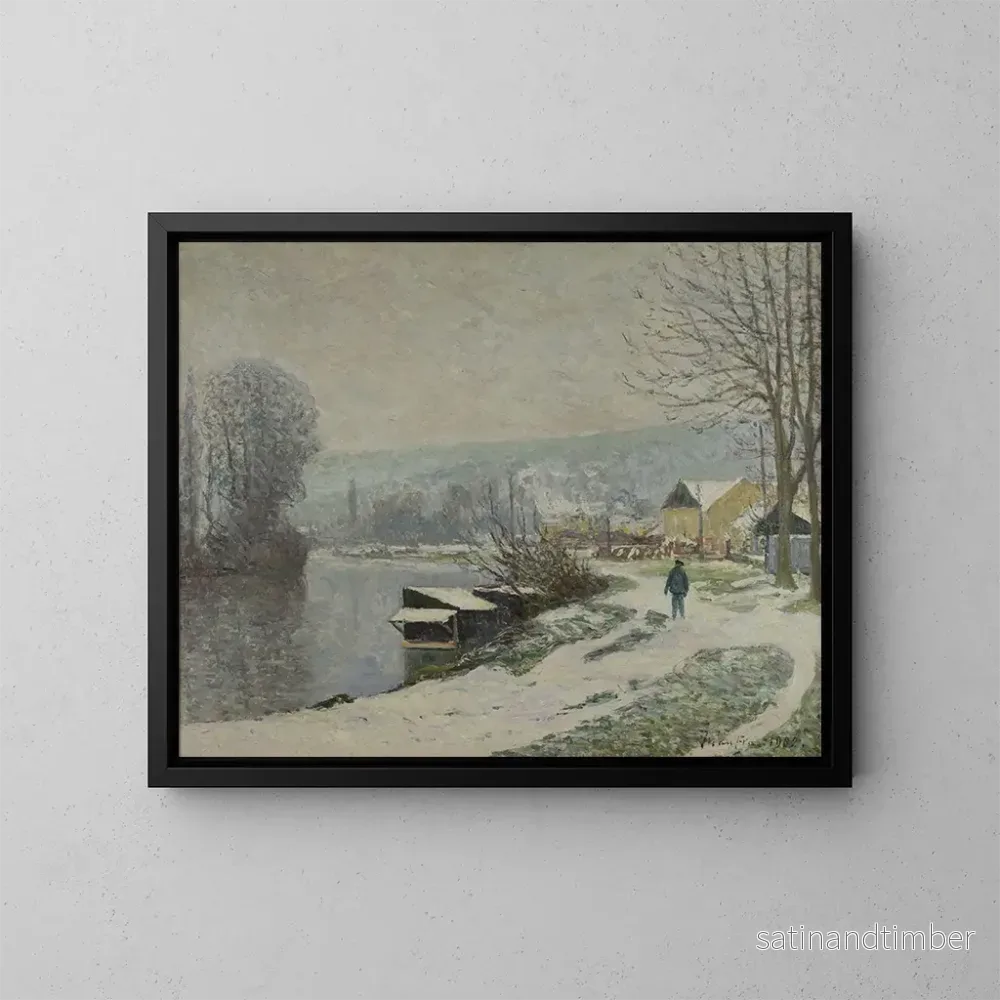 Reproduktion av målningen La neige à Port-Marly - Maxime Maufra