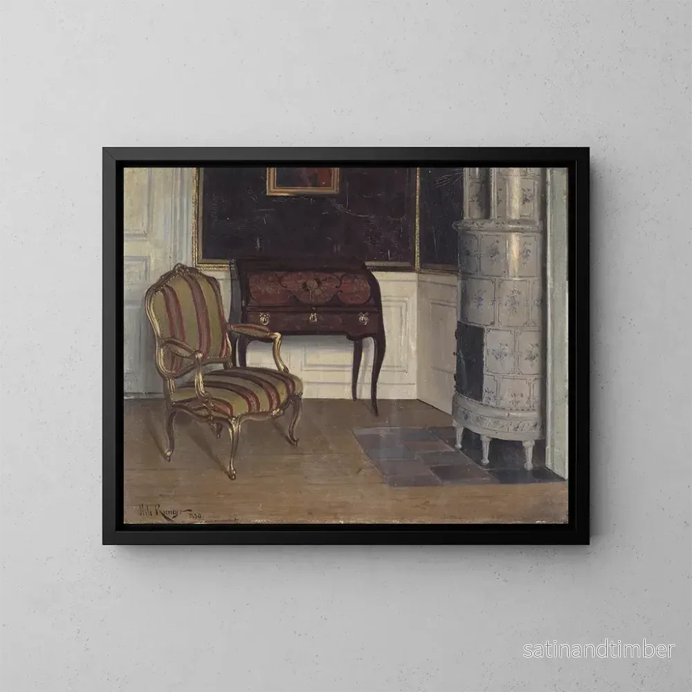 Reproduktion av målningen Le cabinet de la princesse au château de Gripsholm - Nils Kreuger