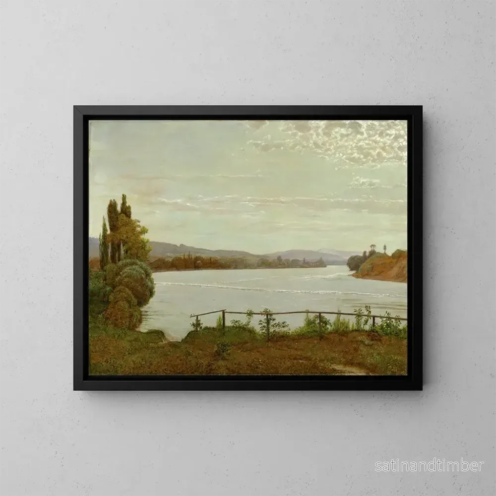 Reproduktion av målningen Morgon över Haut-Rhin nära Schaffhausen - Hans Thoma