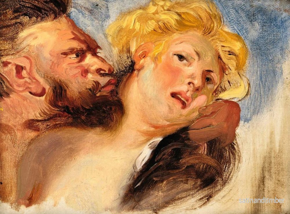 Reproduktion av målningen Satyr som omfamnar en nymf - Eugène Delacroix - Bild 2