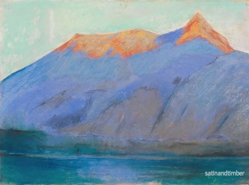 Reproduktion av målningen av Gardasjön med utsikt över Monte Baldo - Lesser Ury - Bild 2