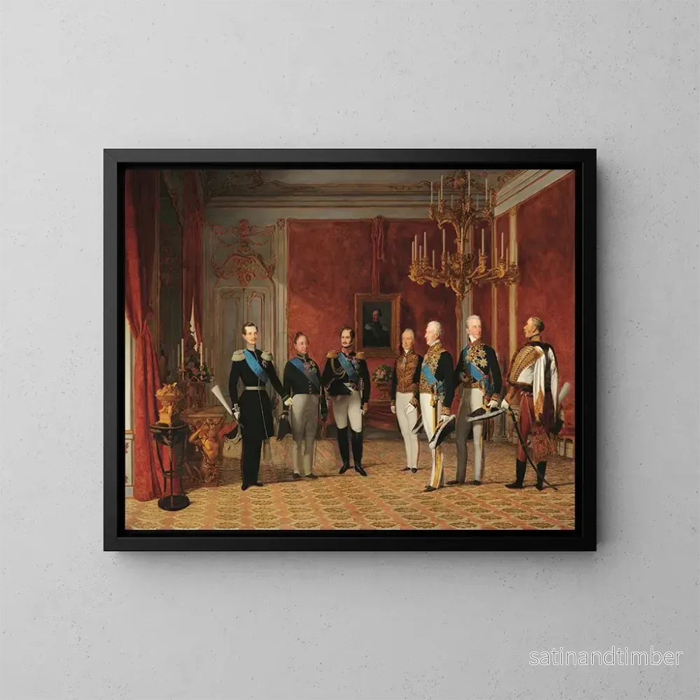 Reproduktion av målningen av mottagandet av storhertig Alexander Nikolaevich av prins Metternich vid Hofburg i Wien 1839 – Ferdinand Georg Waldmüller Reproduktion av målningen av mottagandet av storhertig Alexander Nikolaevich av prins Metternich vid Hofburg i Wien 1839 – Ferdinand Georg Waldmüller