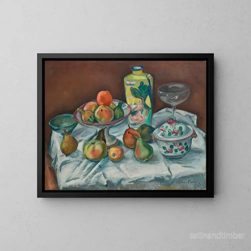 Reproduktion av målningen La Table après le dîner ou Nature morte avec vase vert - Émile Othon Friesz