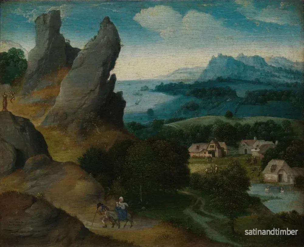 Reproduktion av målningen Landskap med flykten till Egypten - Joachim Patinier - Bild 2