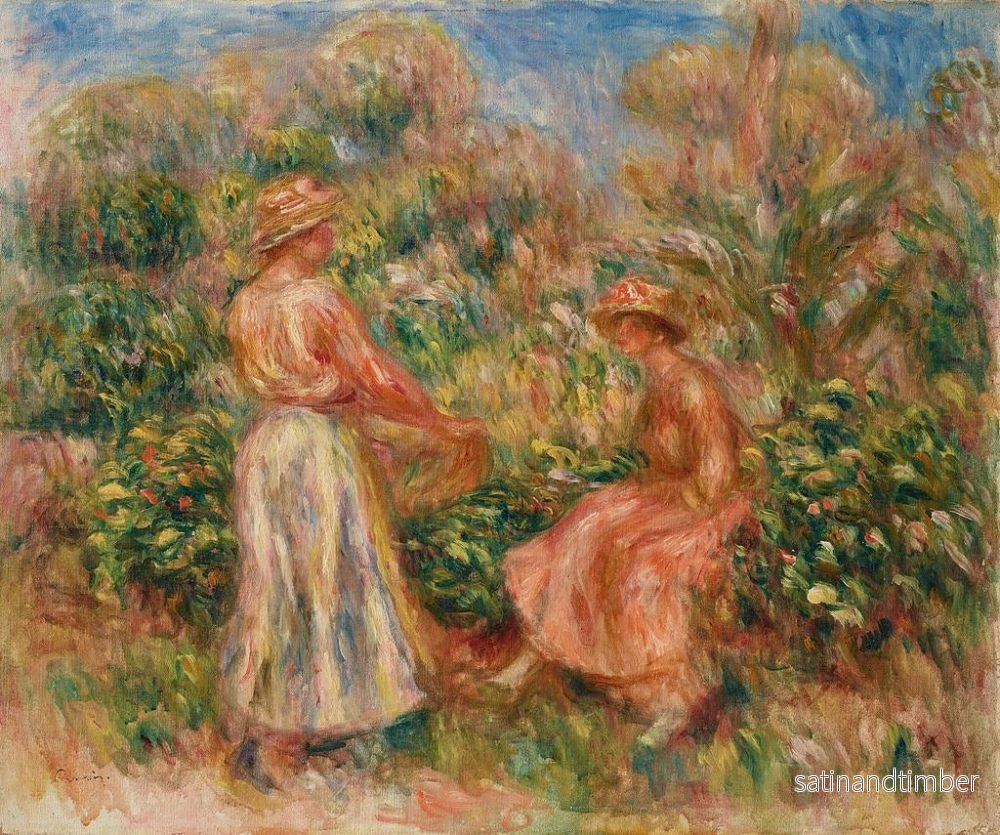Reproduktion av målningen av två kvinnor i trädgården i Cagnes - Pierre-Auguste Renoir - Bild 2