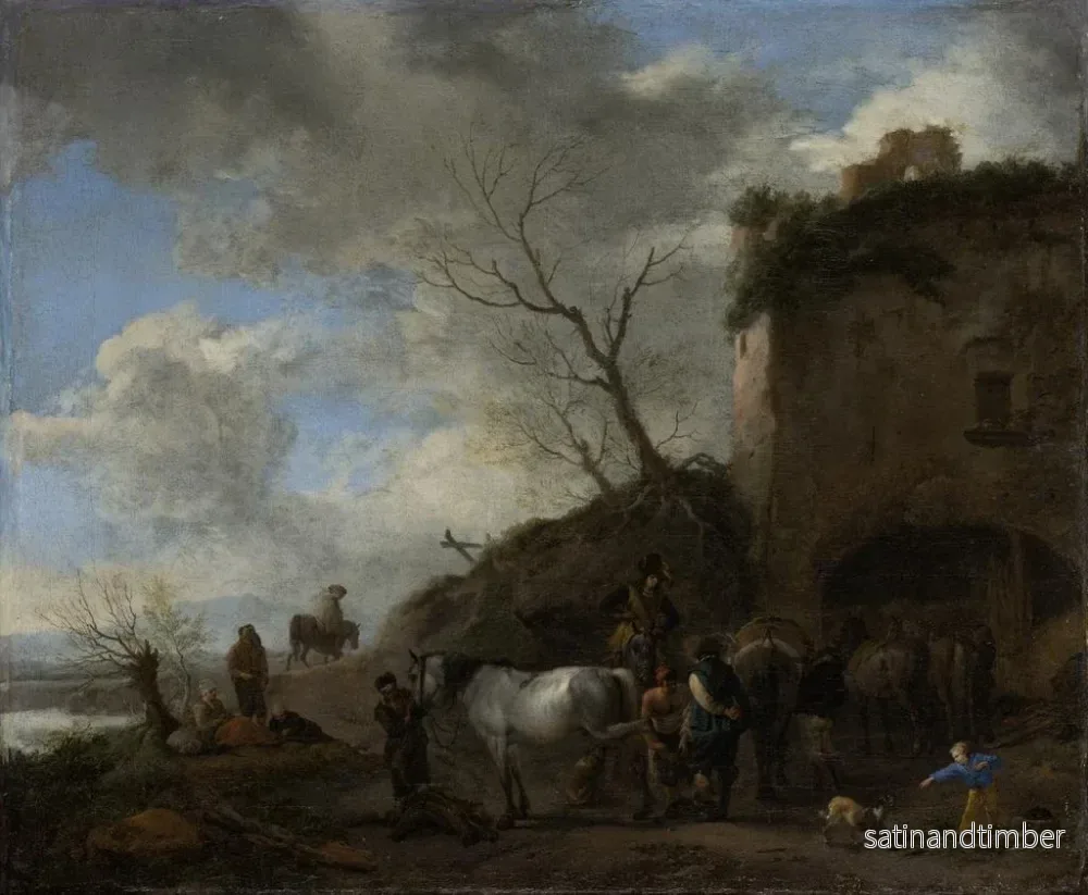 Reproduktion av målningen Kavallerister hos en smed - Philips Wouwerman - Bild 2