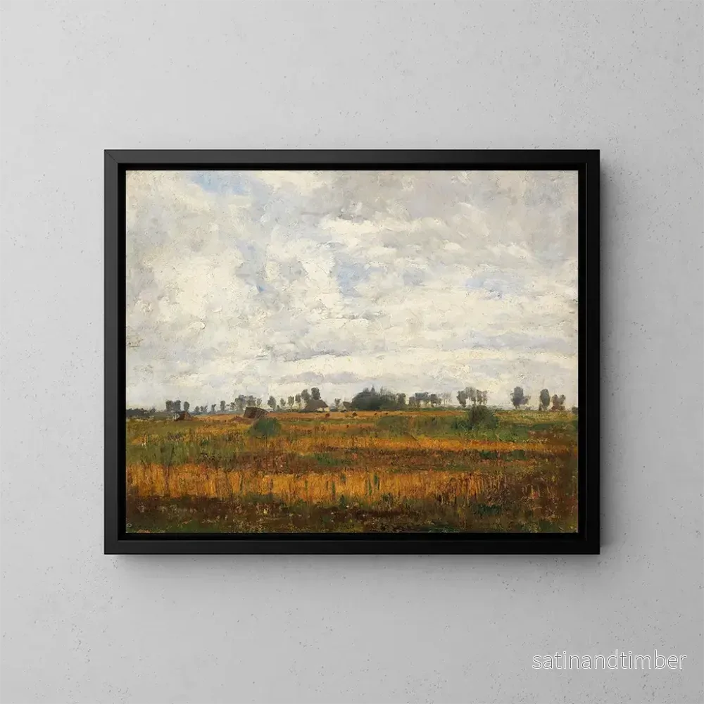 Reproduktion av målningen Landskap av myrmarker nära Dachau - Paul Baum