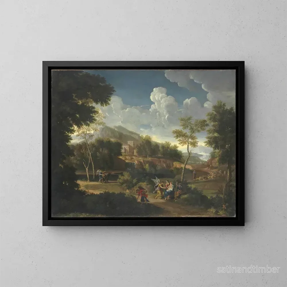 Reproduktion av målningen Ett stort landskap med vila under flykten till Egypten – Jan Frans van Bloemen Reproduktion av målningen Ett stort landskap med vila under flykten till Egypten – Jan Frans van Bloemen