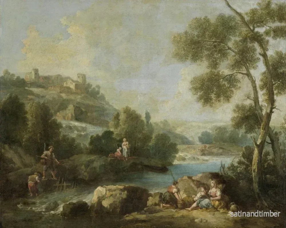 Reproduktion av målningen Landskap med figurer - Giuseppe Zais - Bild 2