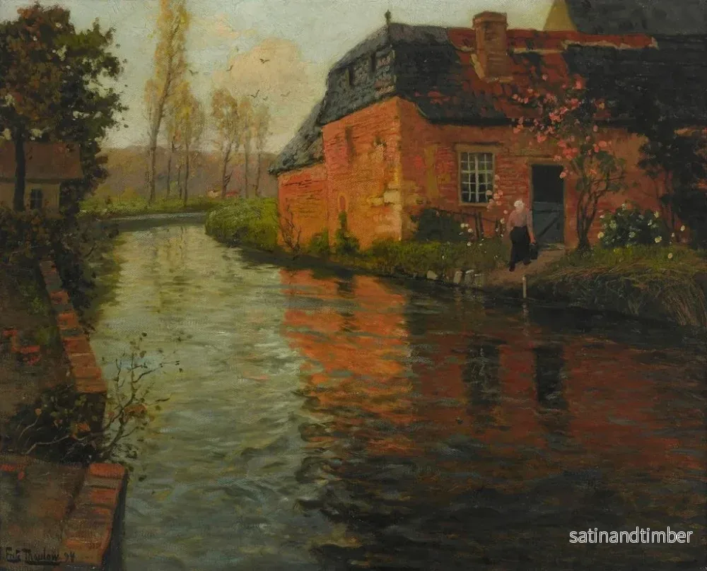 Reproduktion av målningen En vy över floden La Varenne - Frits Thaulow - Bild 2