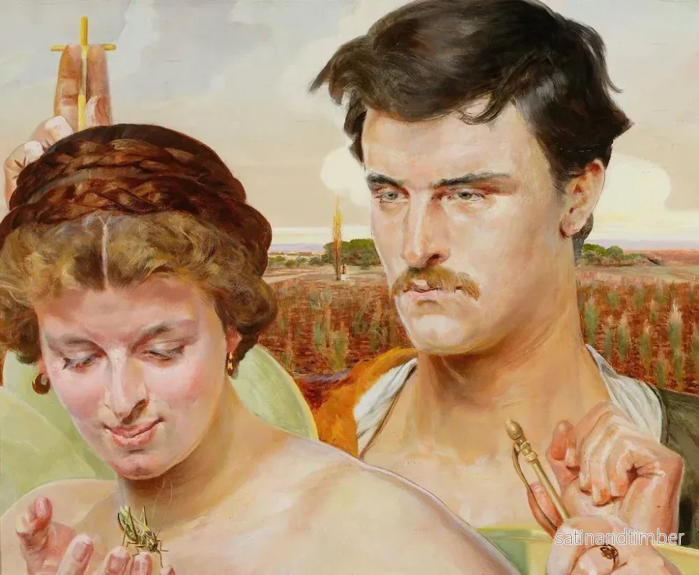 Reproduktion av målningen Musik, högra flygeln av triptyken - Jacek Malczewski - Bild 2