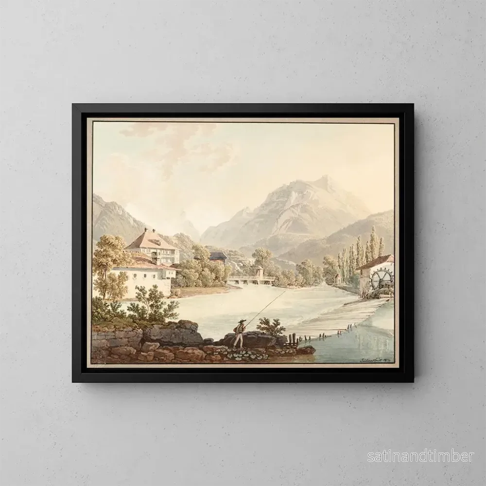 Reproduktion av målningen Vue d'Unterseen - Jacques Henri Juillerat
