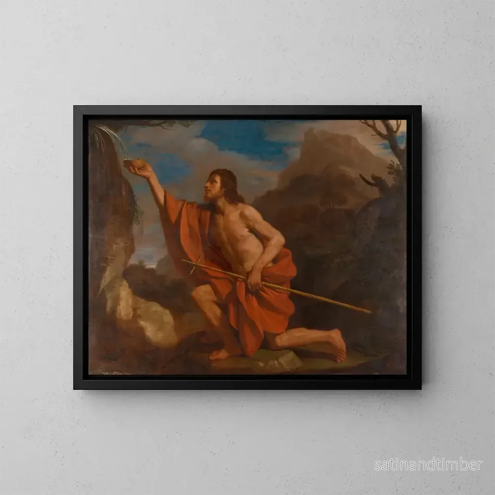 Reproduktion av målningen av Saint Jean-Baptiste dans le désert - Guercino