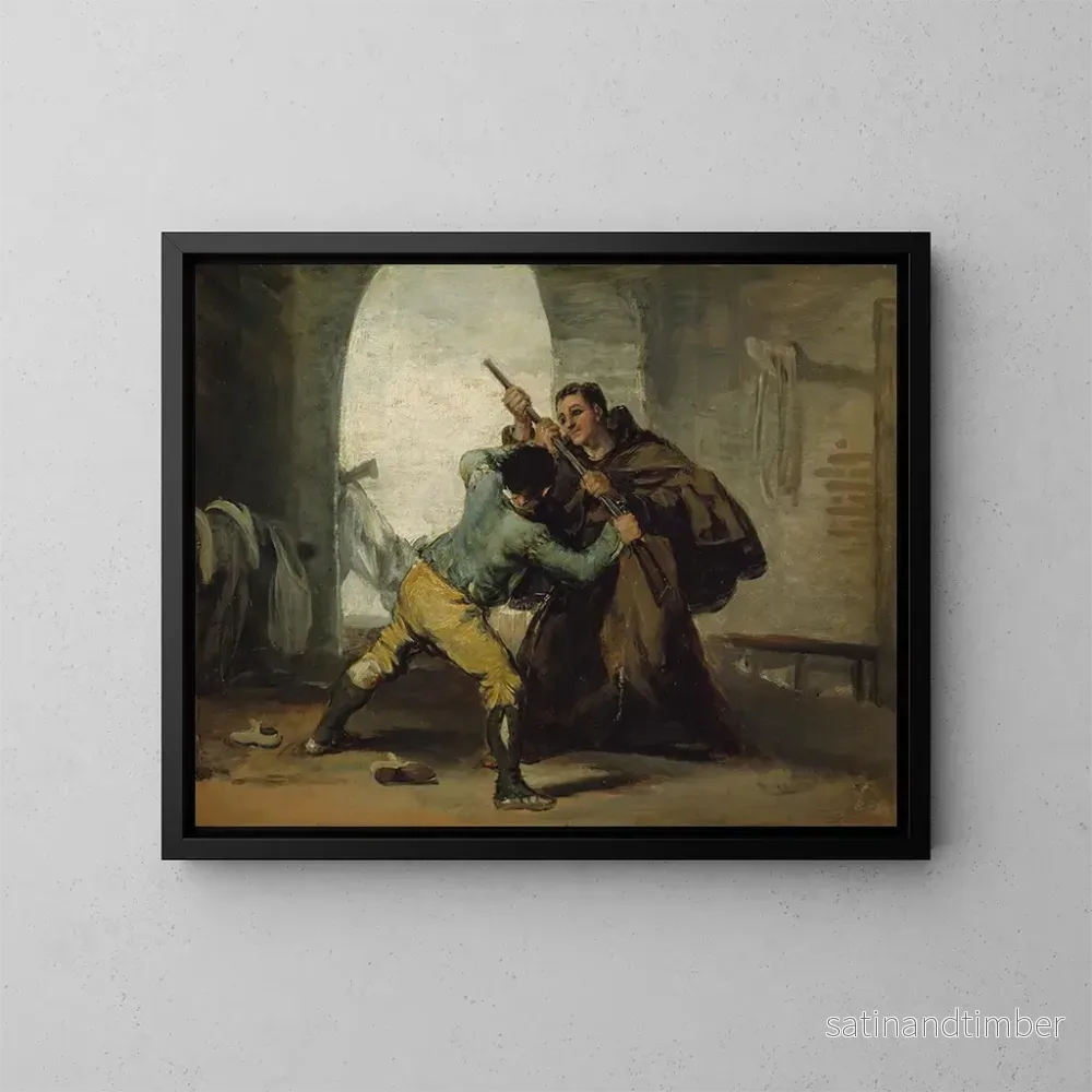Reproduktion av målningen Le frère Pedro arrache le pistolet à El Maragato – Francisco de Goya Reproduktion av målningen Le frère Pedro arrache le pistolet à El Maragato – Francisco de Goya