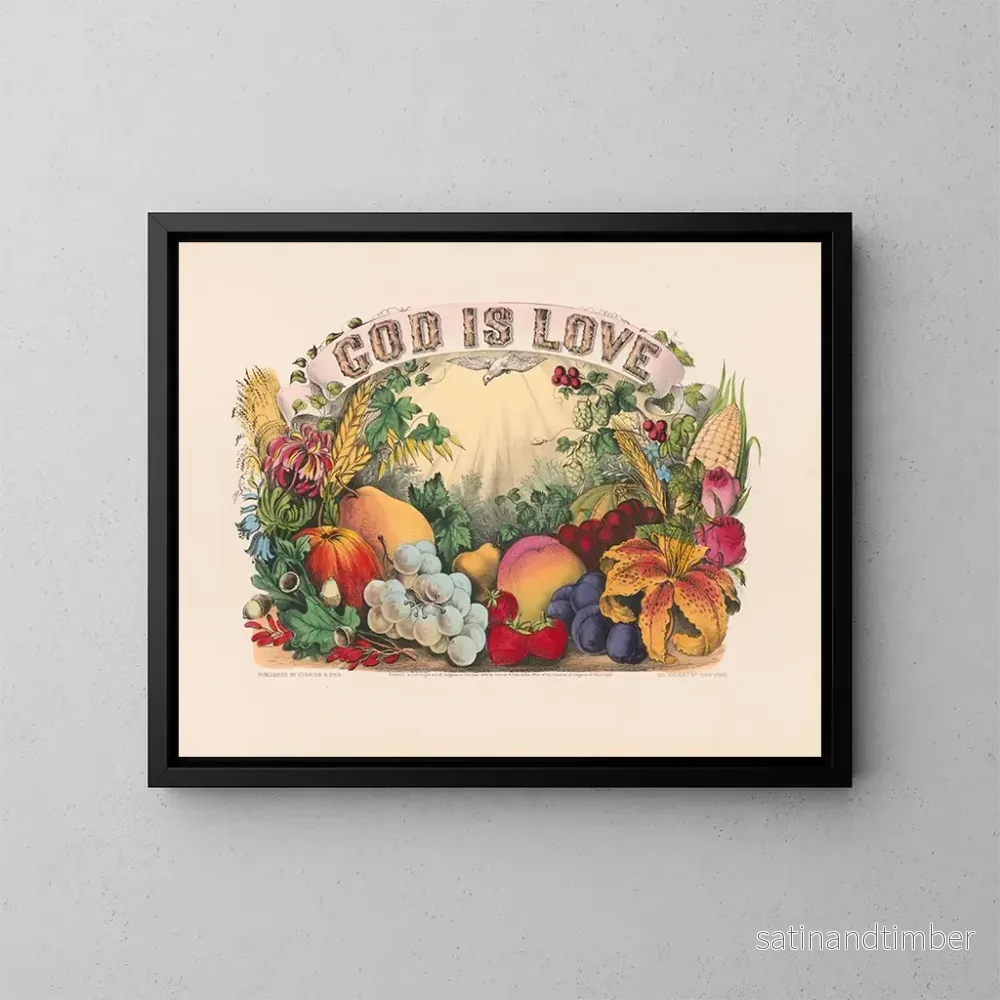 Reproduktion av målningen Gud är kärlek - Currier & Ives