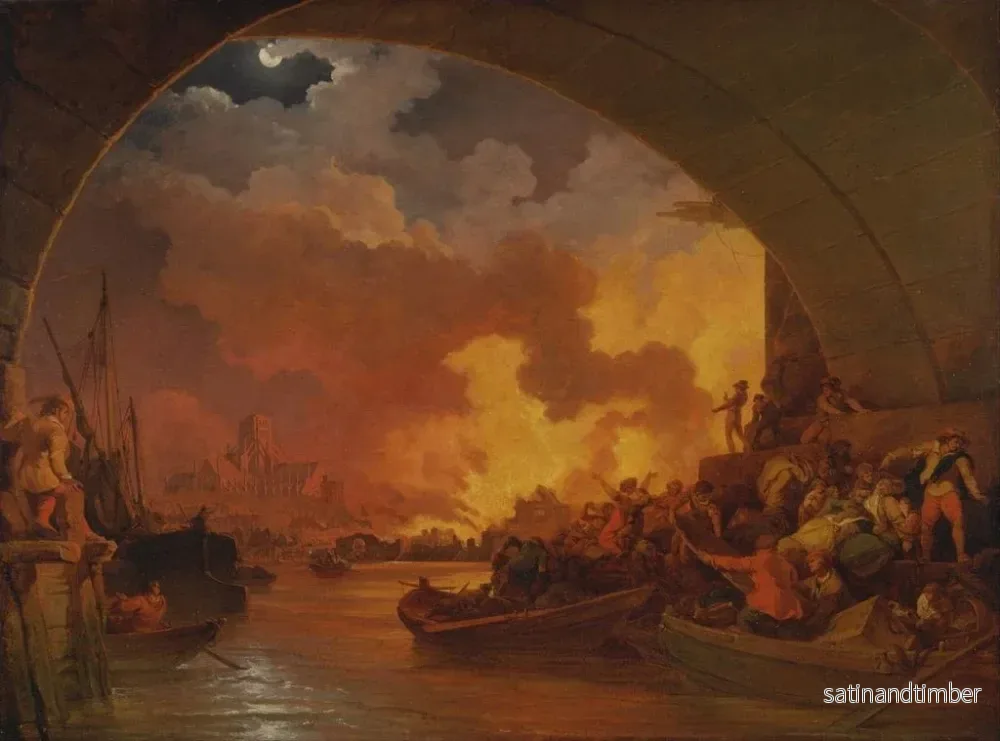 Reproduktion av målningen Le Grand Incendie de Londres - Philip James de Loutherbourg - Bild 2