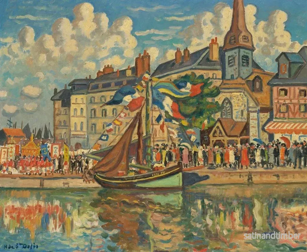 Reproduktion av målningen Båt i hamnen - Henri Linard de Saint-Délis - Bild 2